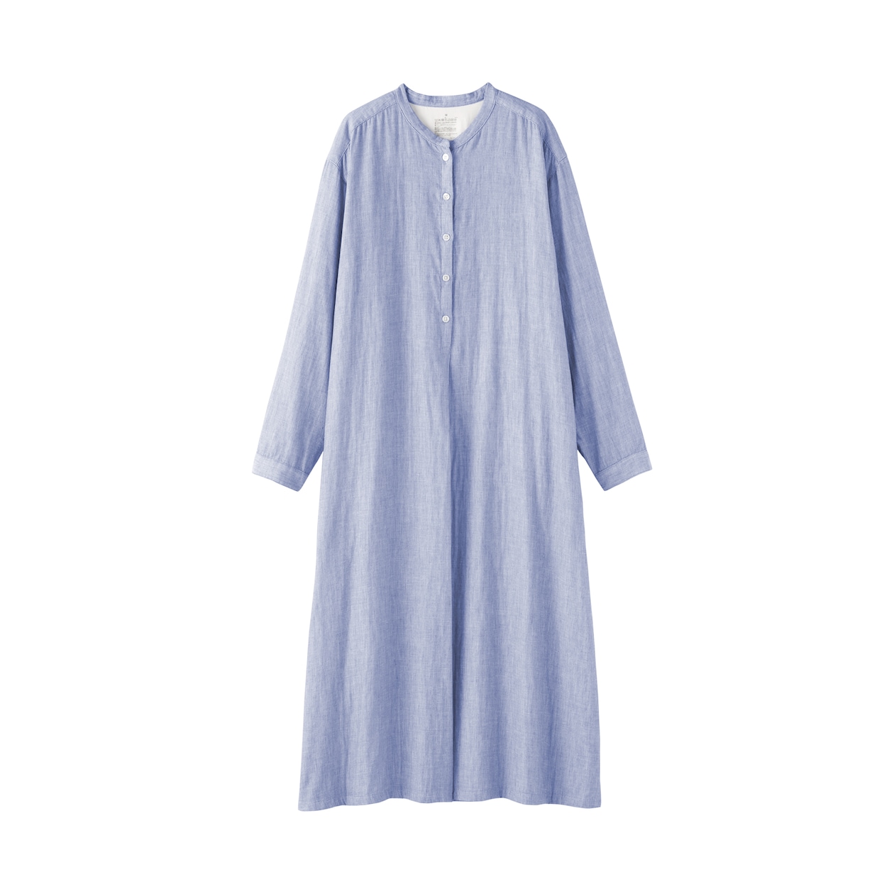 婦人　カポック混　二重ガーゼ　長袖ワンピース