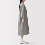 婦人　カポック混　二重ガーゼ　長袖ワンピース