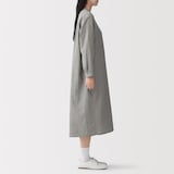 婦人　カポック混　二重ガーゼ　長袖ワンピース