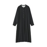 婦人　カポック混　二重ガーゼ　長袖ワンピース