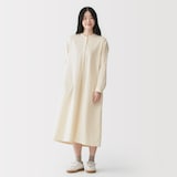 婦人　カポック混　二重ガーゼ　長袖ワンピース