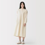 婦人　カポック混　二重ガーゼ　長袖ワンピース