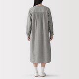 婦人　カポック混　二重ガーゼ　長袖ワンピース