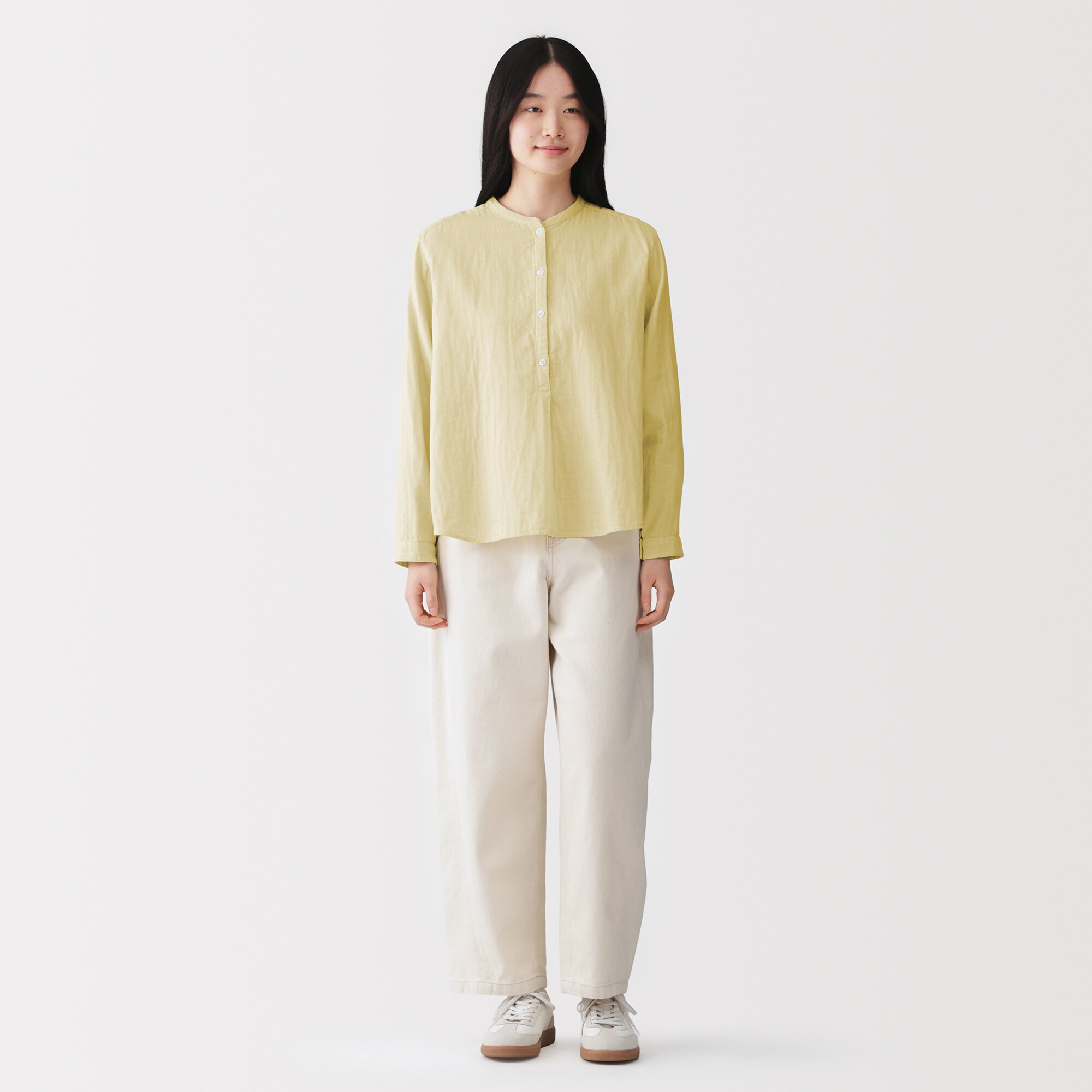 婦人　カポック混　二重ガーゼ　長袖ブラウス