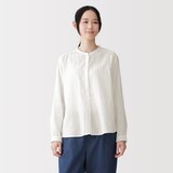 婦人　カポック混　二重ガーゼ　長袖ブラウス