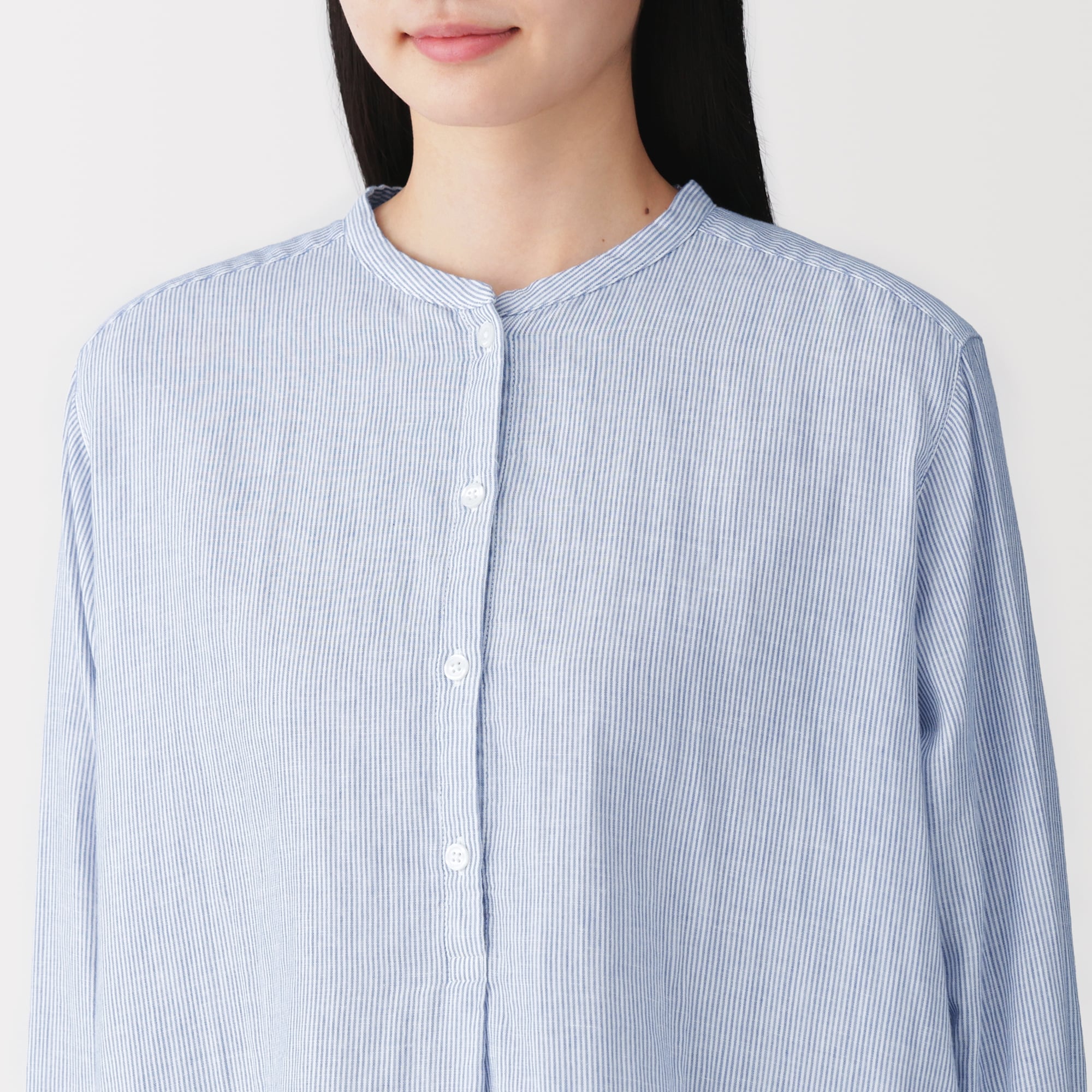 婦人　カポック混　二重ガーゼ　長袖ブラウス