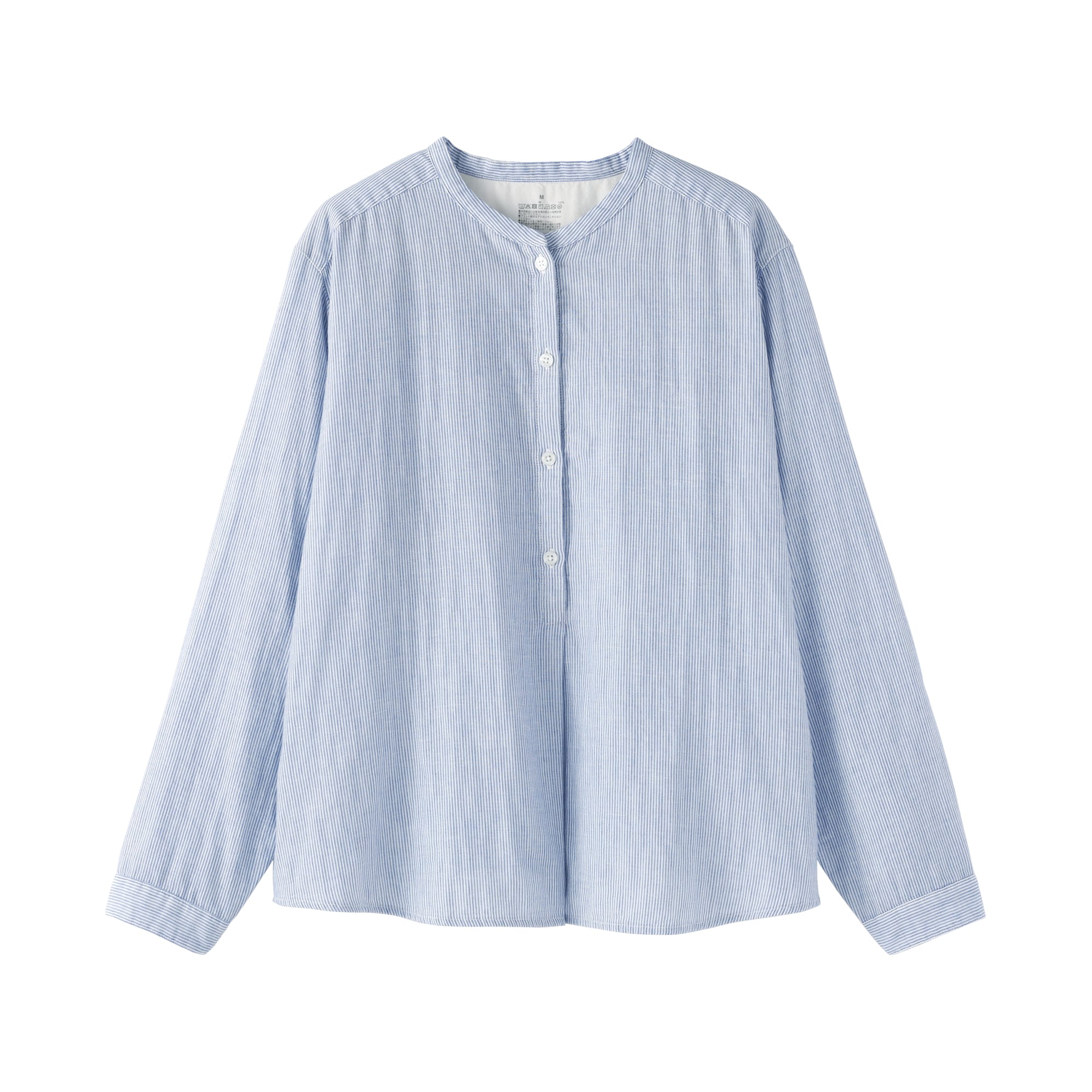 婦人　カポック混　二重ガーゼ　長袖ブラウス