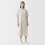 婦人　涼感　半袖シャツワンピース