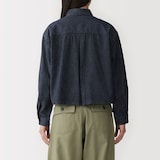 婦人　カポック混　ライトデニム　長袖シャツ