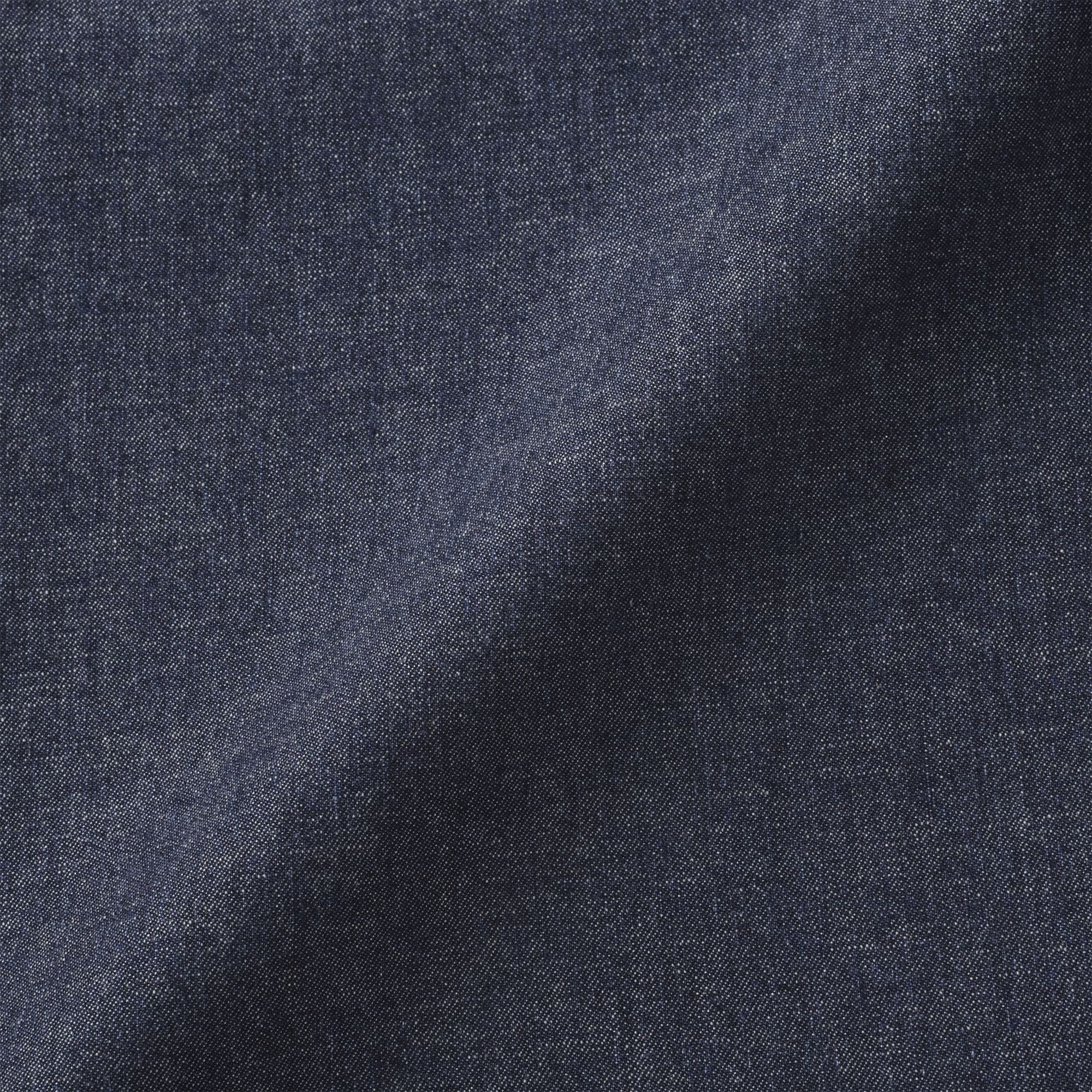 婦人　カポック混　ライトデニム　長袖シャツ