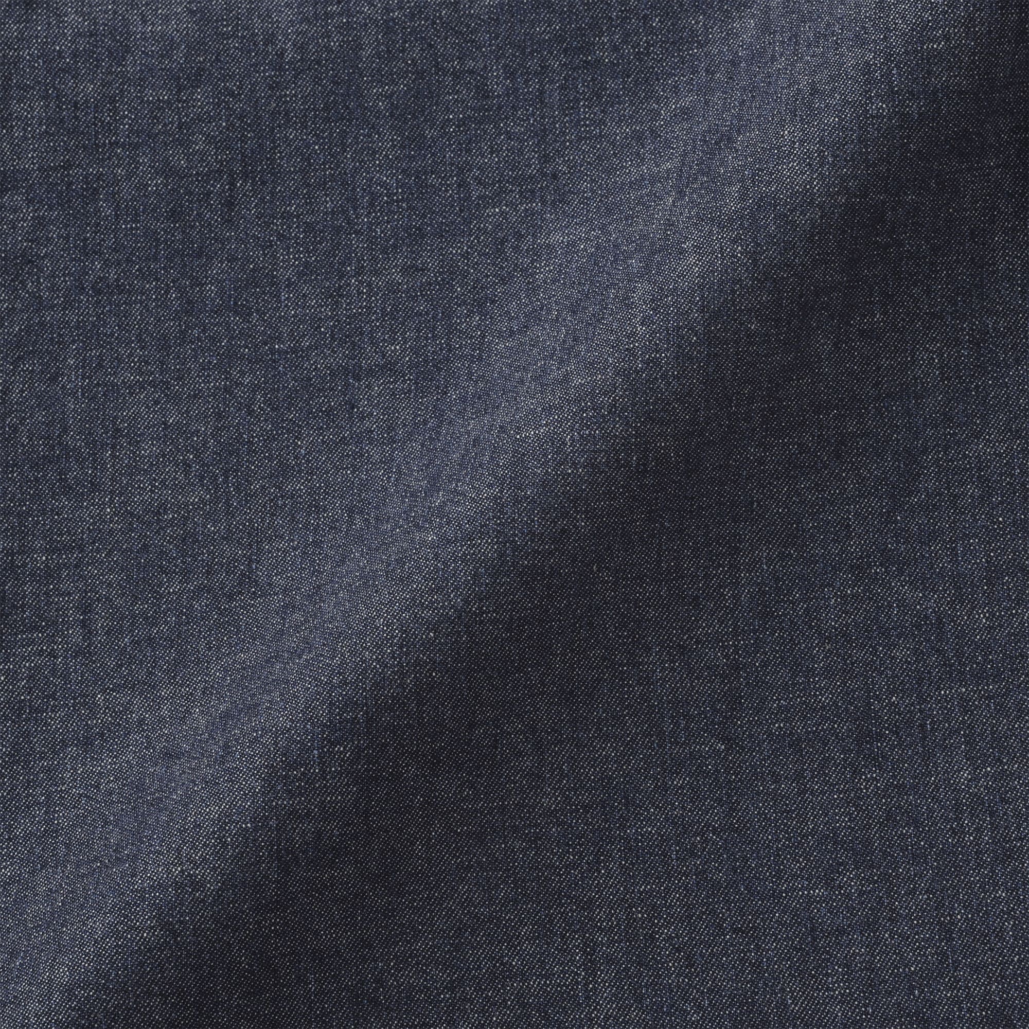 婦人　カポック混　ライトデニム　長袖ワンピース