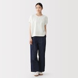 婦人　ヘンプコットン　ギャザースリーブブラウス