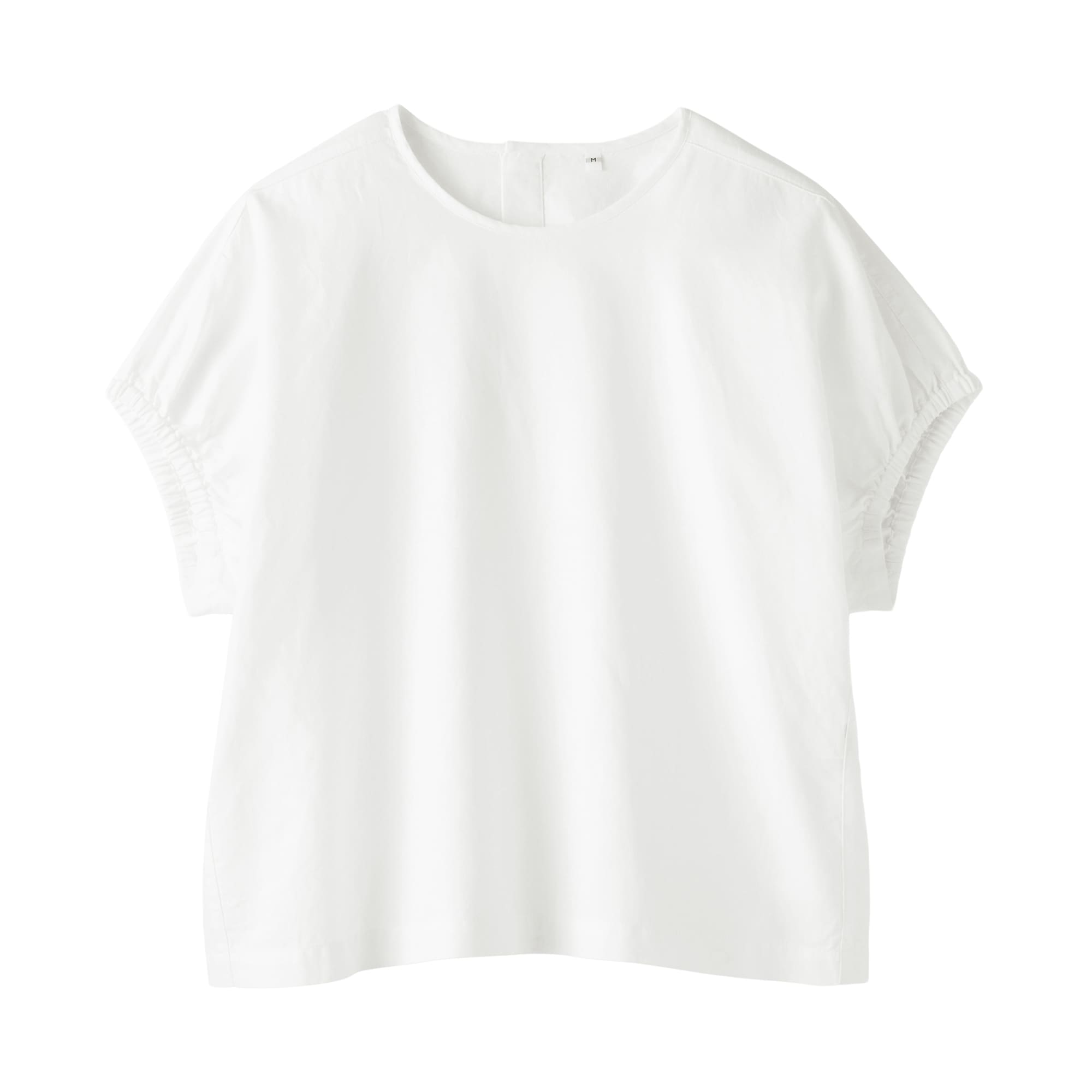 婦人　ヘンプコットン　ギャザースリーブブラウス