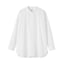 婦人　洗いざらし　ブロードスタンドカラー長袖ロングシャツ