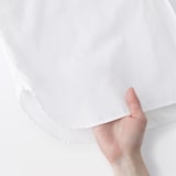 婦人　洗いざらし　ブロードスタンドカラー長袖ロングシャツ