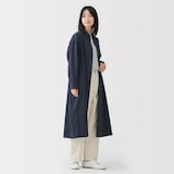 婦人　洗いざらし　ブロード長袖シャツワンピース