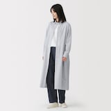 婦人　洗いざらし　ブロード長袖シャツワンピース