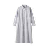 婦人　洗いざらし　ブロード長袖シャツワンピース