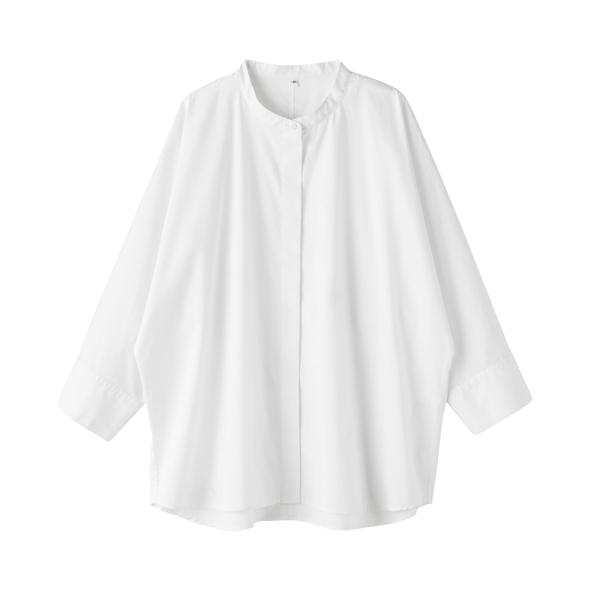 シャツ/ブラウス(長袖/七分) antique cotton white jacket blouse 婦人 かろやか ブロード 七分袖シャツ | 無印良品