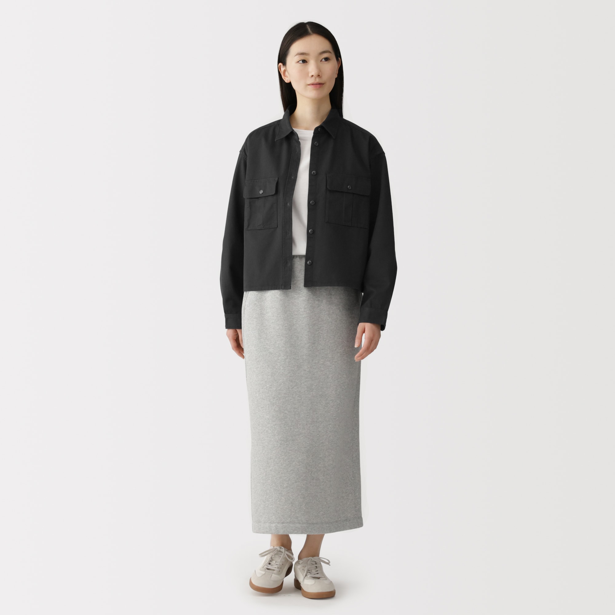 婦人　カポック混　ライトツイル　長袖シャツ