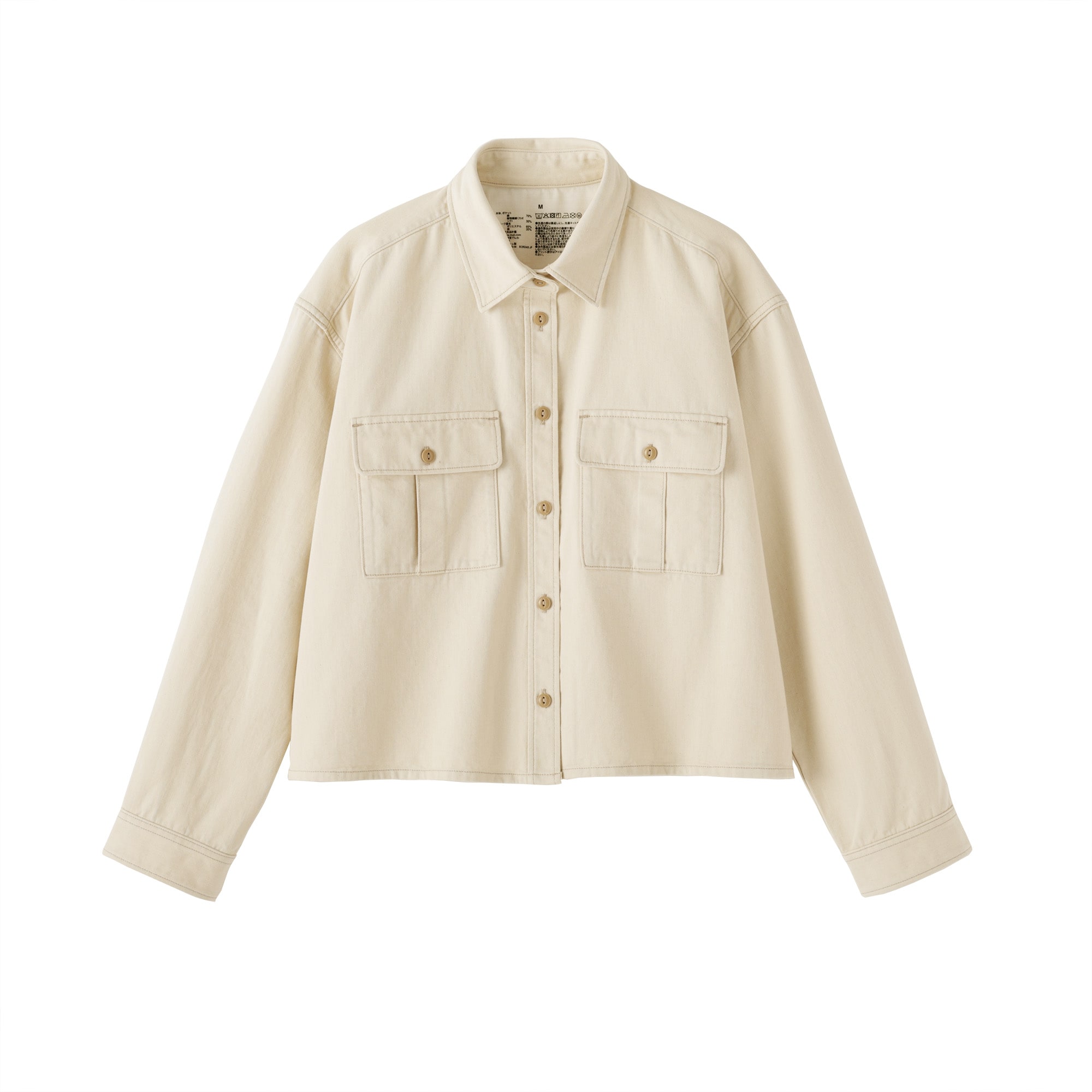 婦人　カポック混　ライトツイル　長袖シャツ