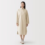 婦人　カポック混　ライトツイル　長袖ワンピース