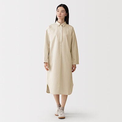 【１月１９日順次発売予定】婦人　カポック混　ライトツイル　長袖ワンピース