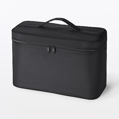 【２月中旬発売予定】再生ナイロンメイクボックス　黒　Ｌ　約３６×１６．５×２３ｃｍ