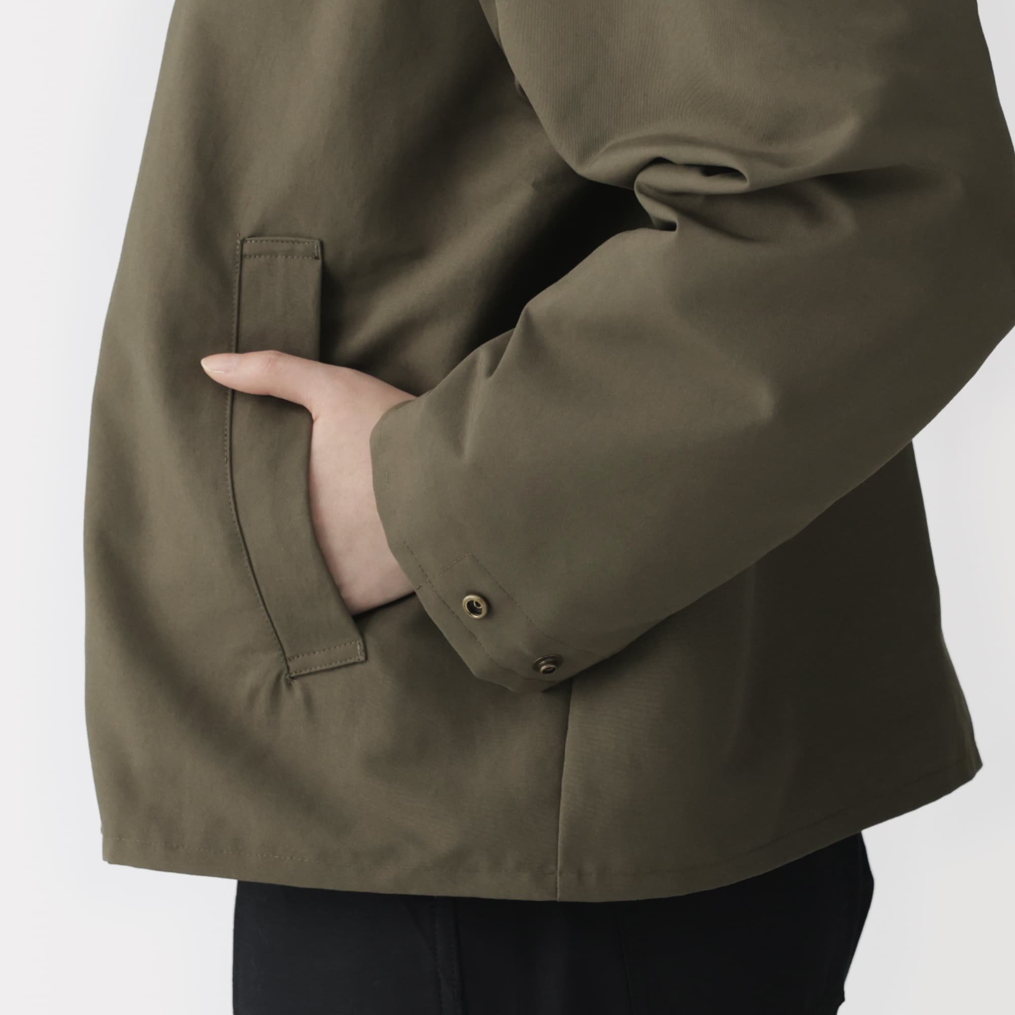 婦人　撥水　コーデュロイ衿　ショートブルゾン