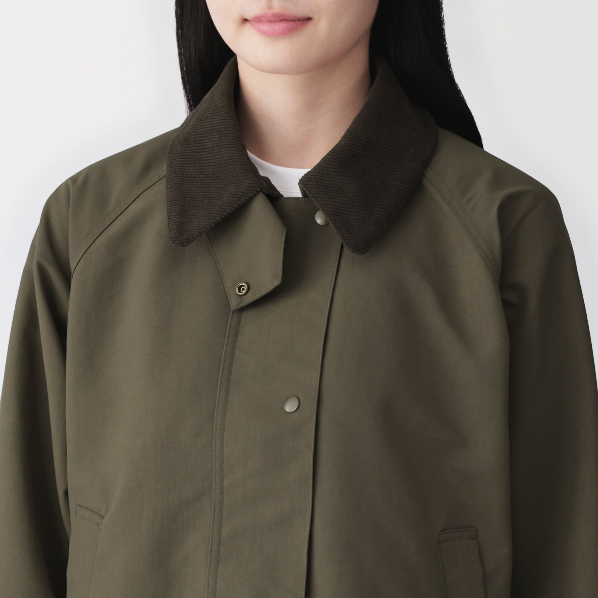 婦人　撥水　コーデュロイ衿　ショートブルゾン