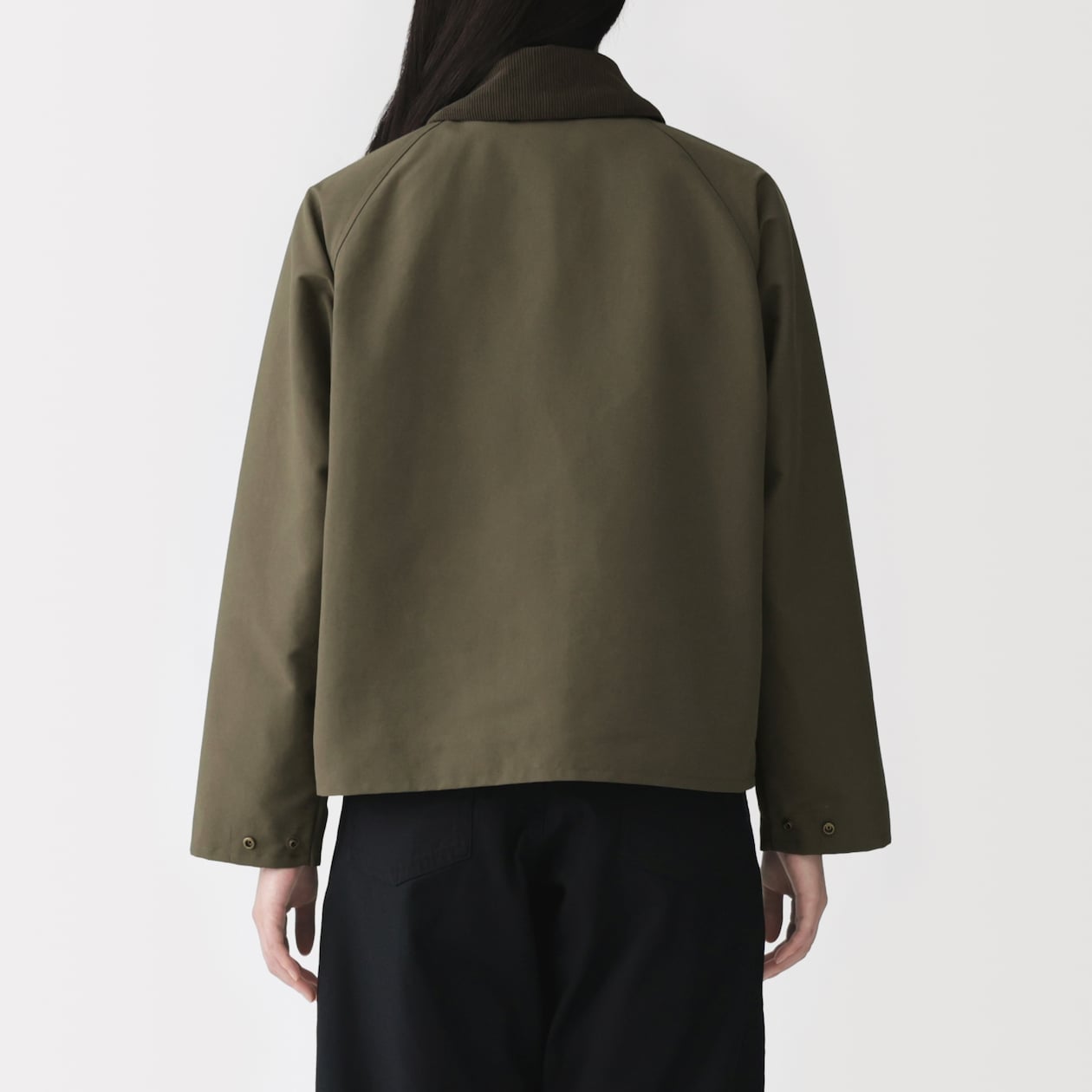 婦人　撥水　コーデュロイ衿　ショートブルゾン