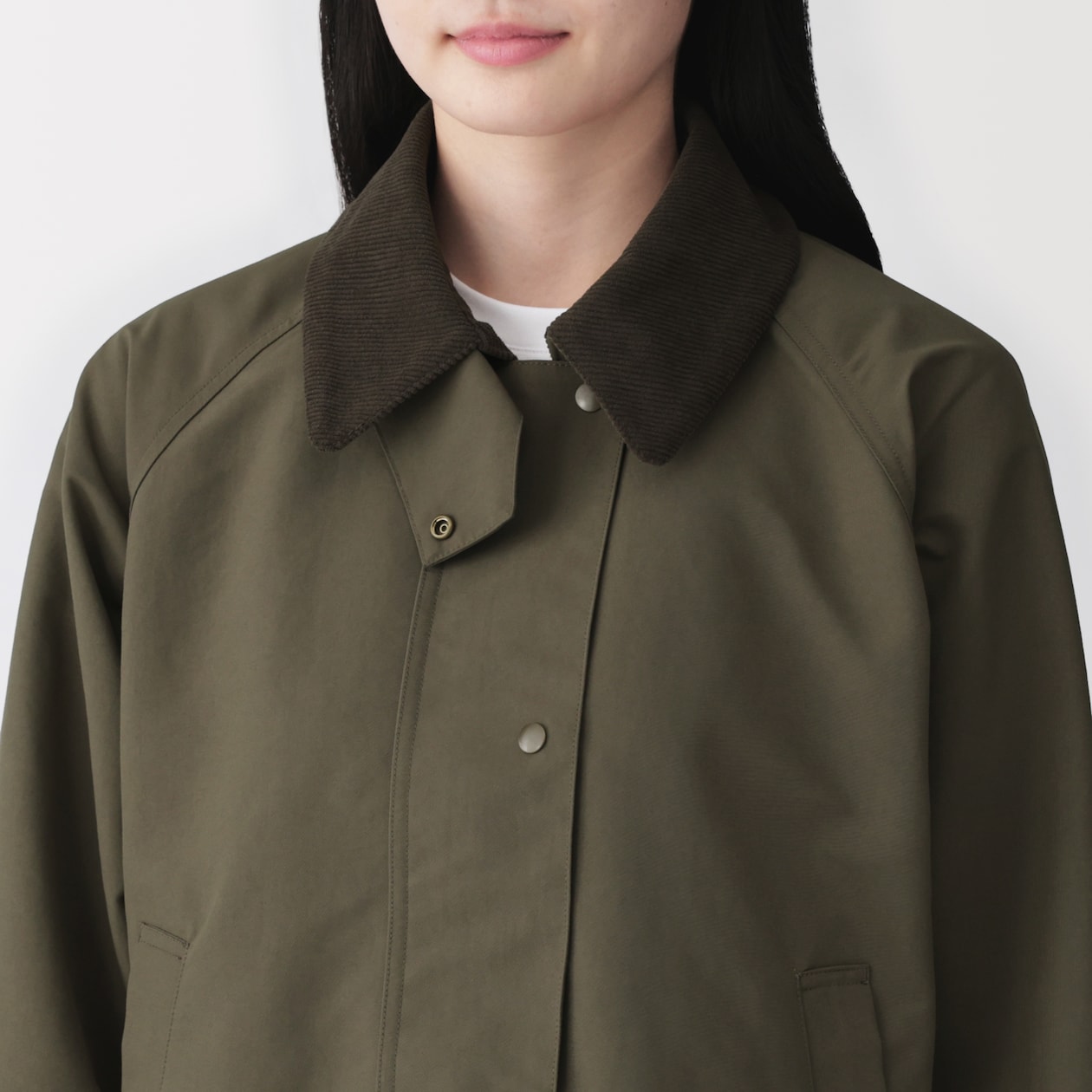 婦人　撥水　コーデュロイ衿　ショートブルゾン