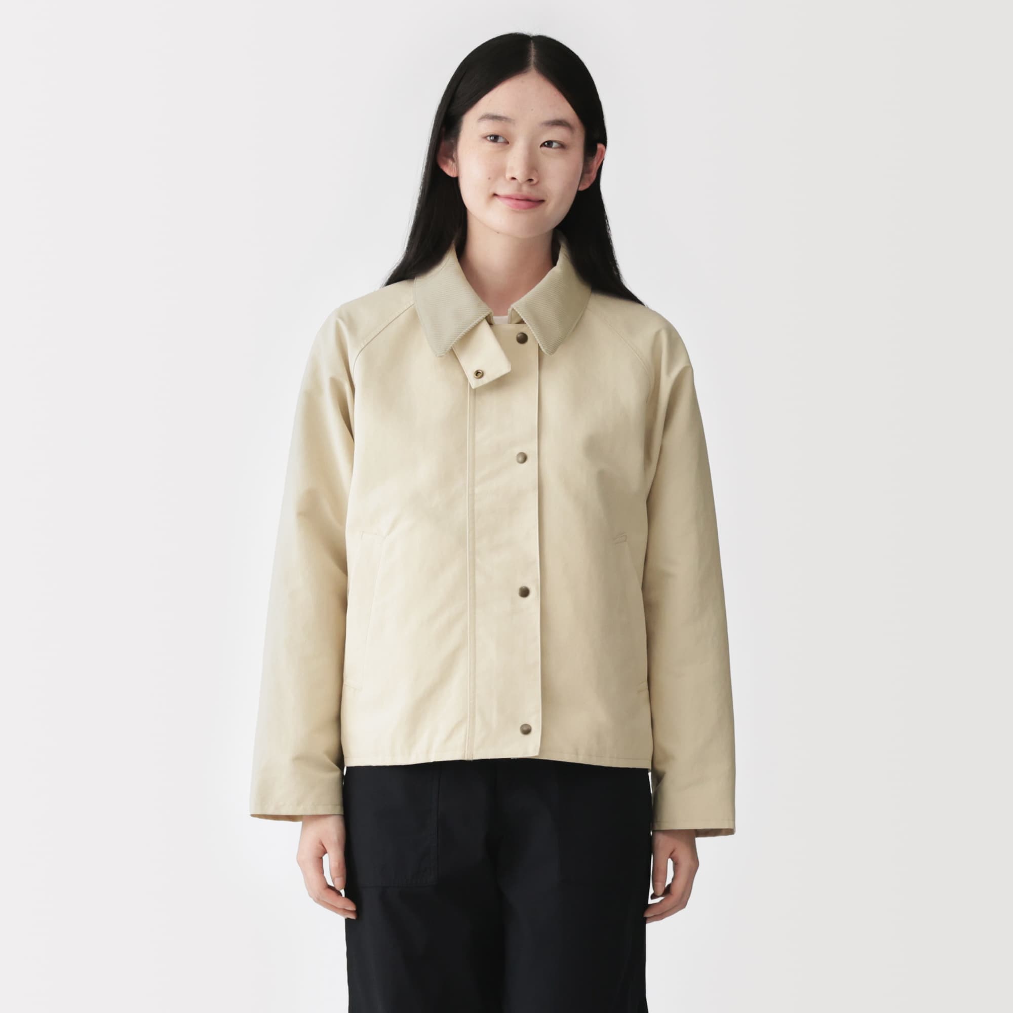 婦人　撥水　コーデュロイ衿　ショートブルゾン