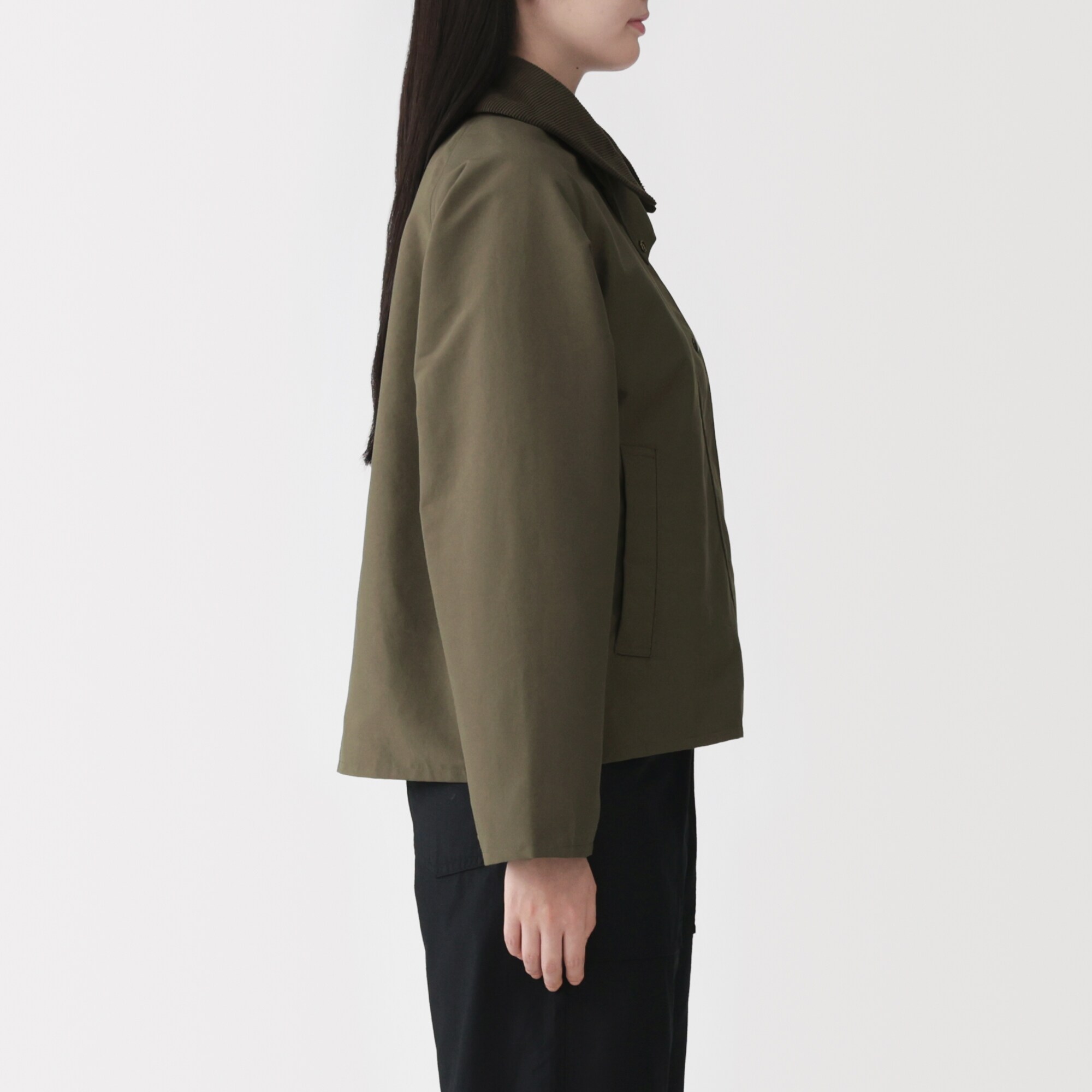 婦人　撥水　コーデュロイ衿　ショートブルゾン