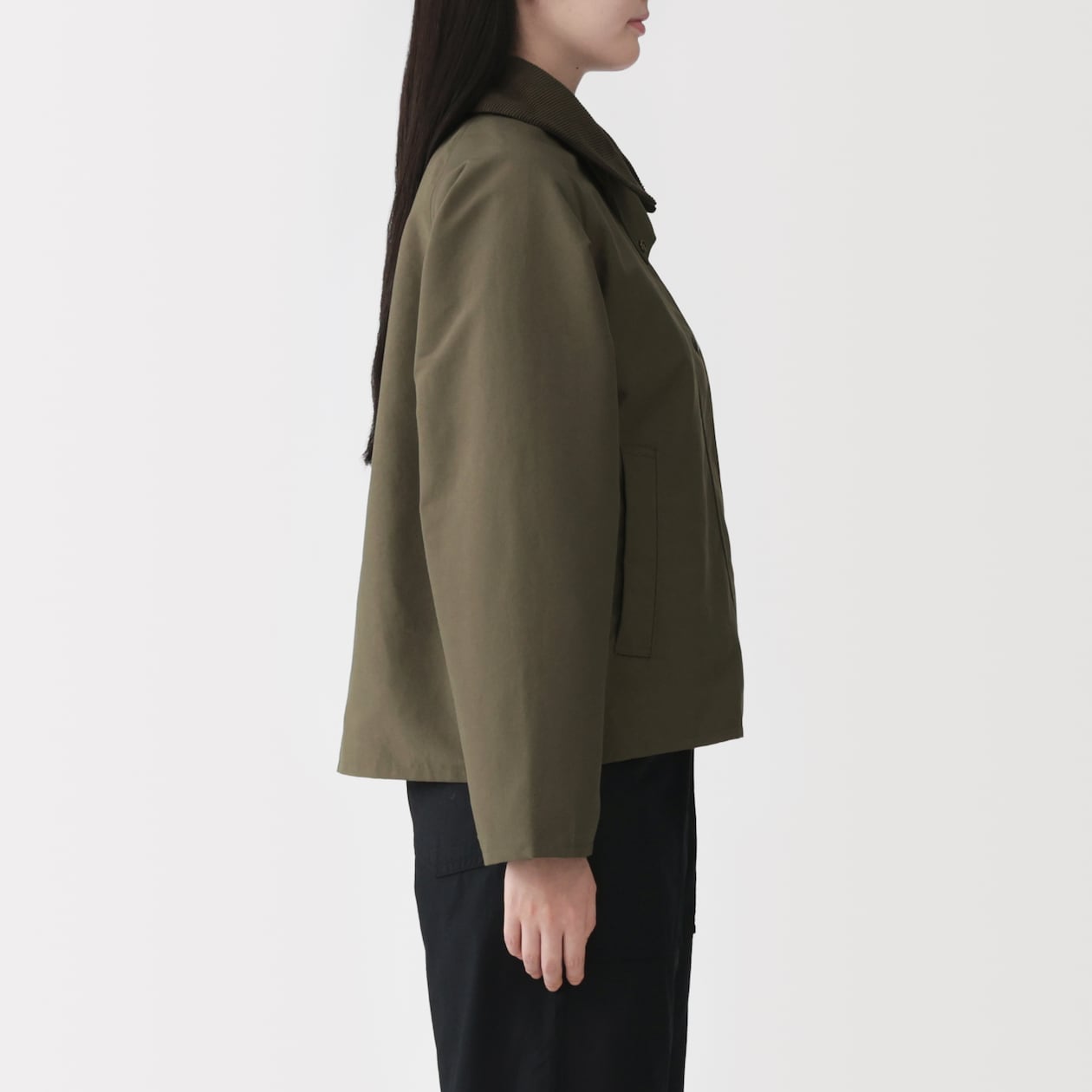 婦人　撥水　コーデュロイ衿　ショートブルゾン