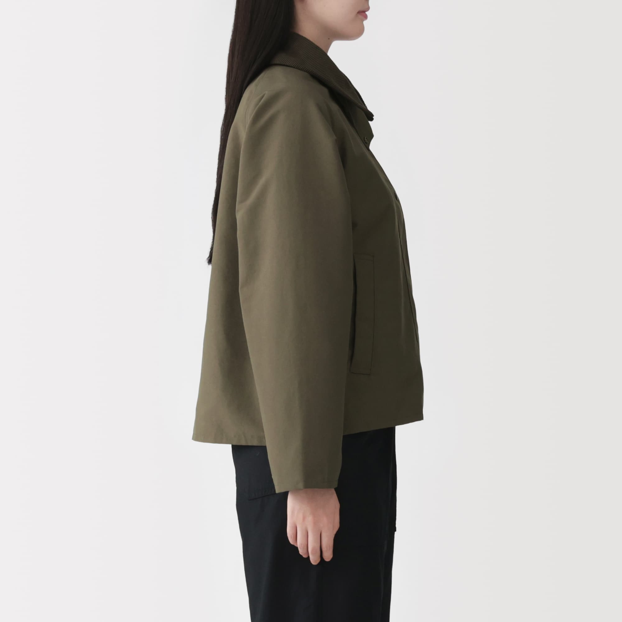 婦人　撥水　コーデュロイ衿　ショートブルゾン