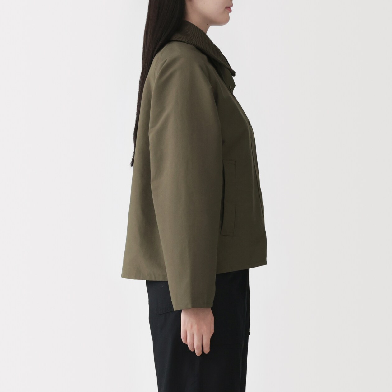 婦人　撥水　コーデュロイ衿　ショートブルゾン