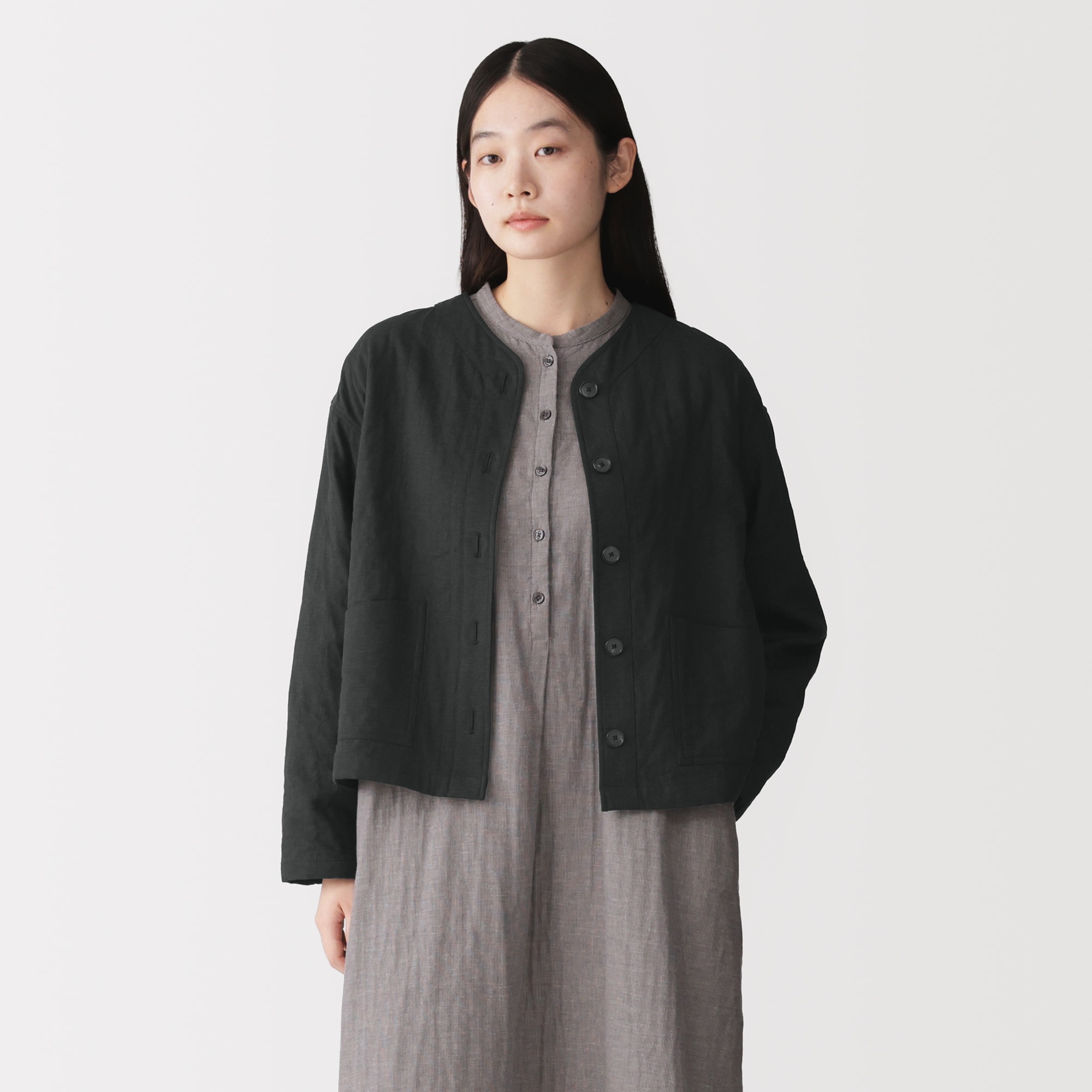 婦人　カポック混二重ガーゼ　キルトジャケット