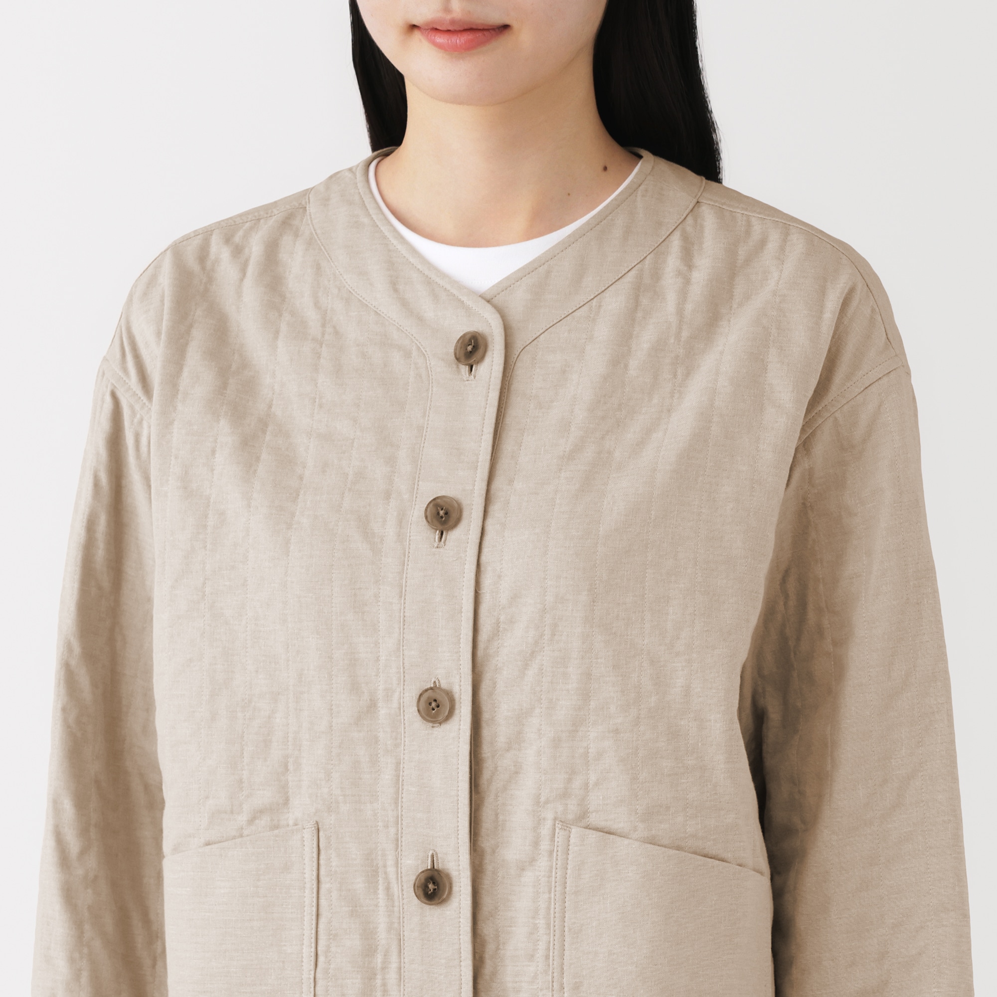 婦人 カポック混二重ガーゼ キルトジャケット | 無印良品