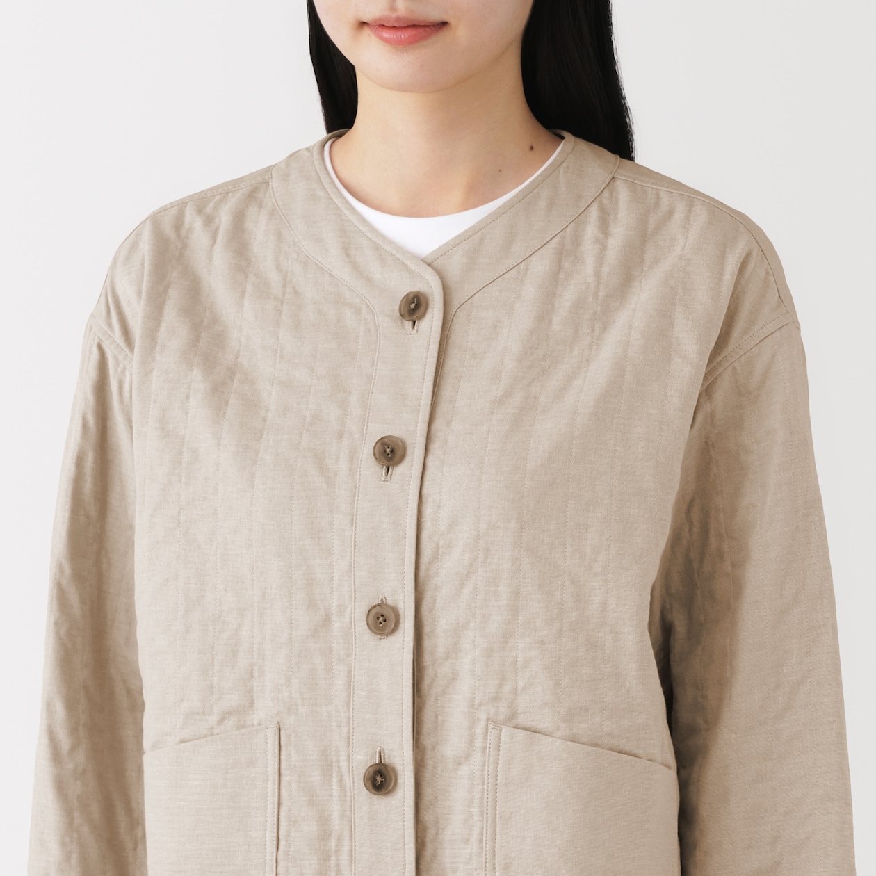 婦人　カポック混二重ガーゼ　キルトジャケット