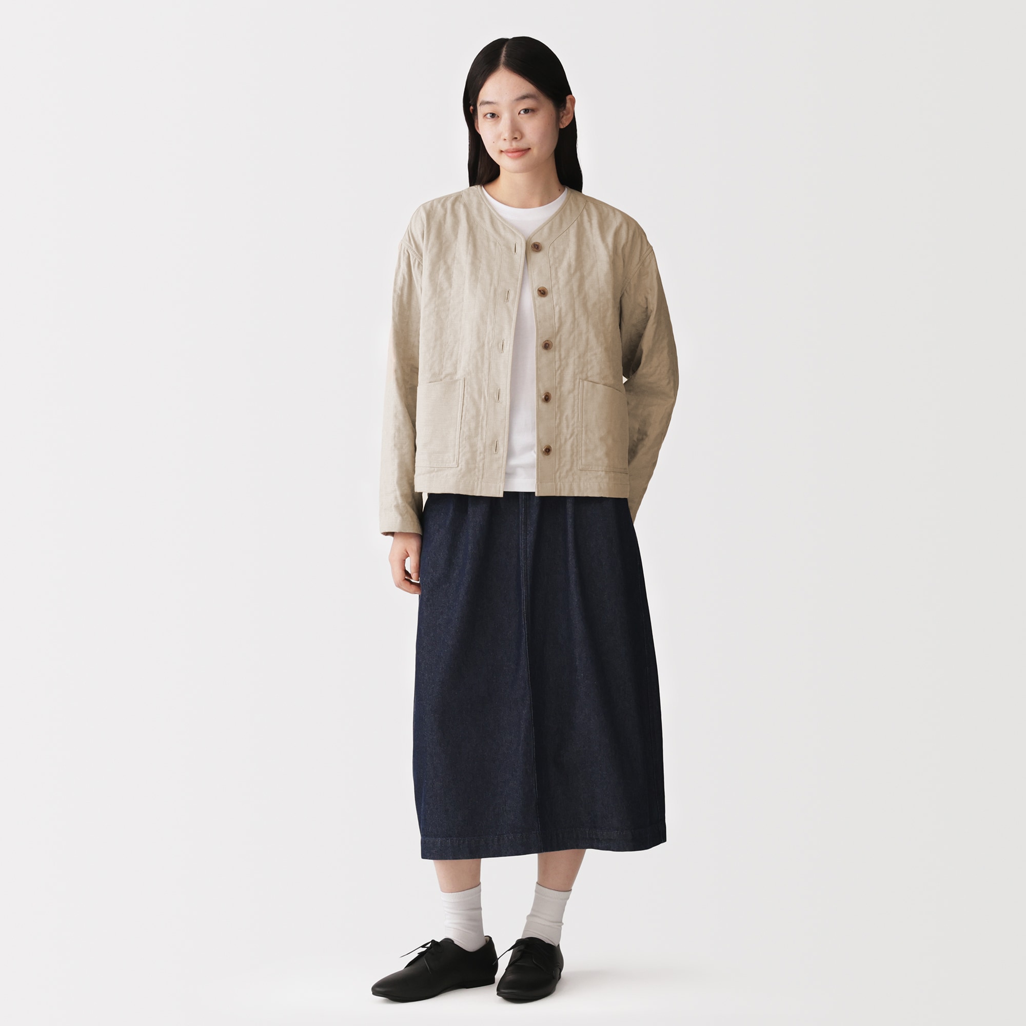 婦人 カポック混二重ガーゼ キルトジャケット | 無印良品