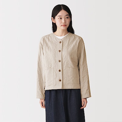 婦人　カポック混二重ガーゼ　キルトジャケット