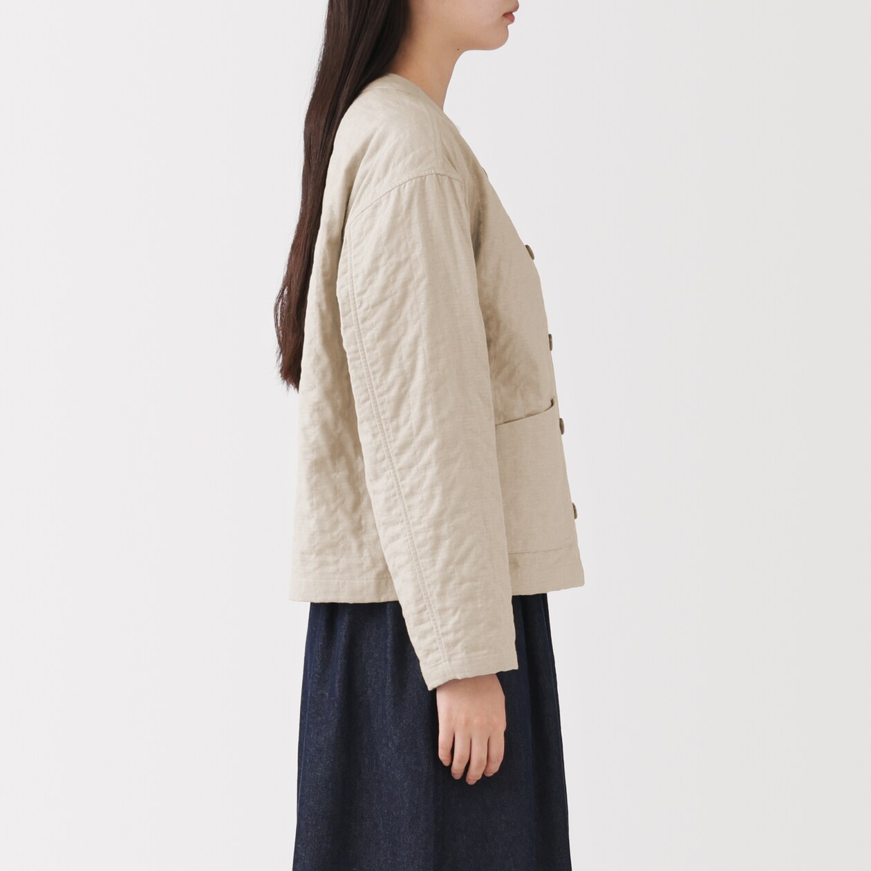 婦人　カポック混二重ガーゼ　キルトジャケット