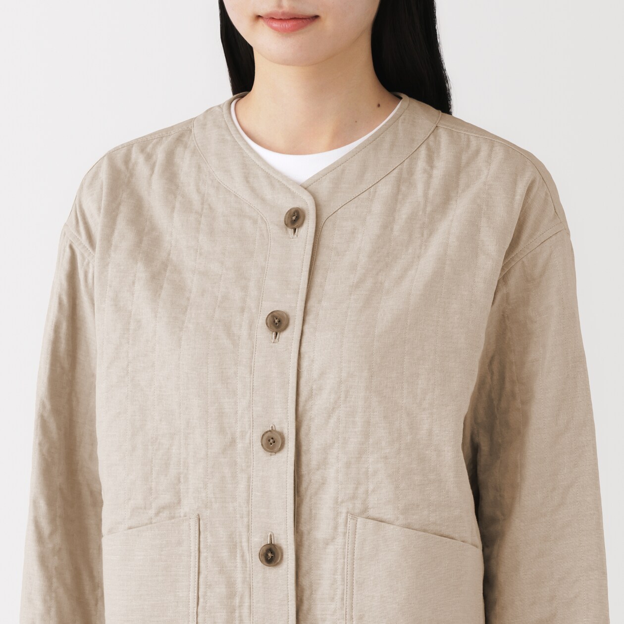 婦人　カポック混二重ガーゼ　キルトジャケット