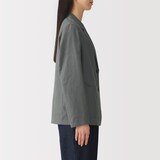 婦人　ヘンプ混　ツイル　テーラードジャケット