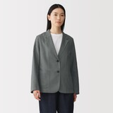 婦人　ヘンプ混　ツイル　テーラードジャケット