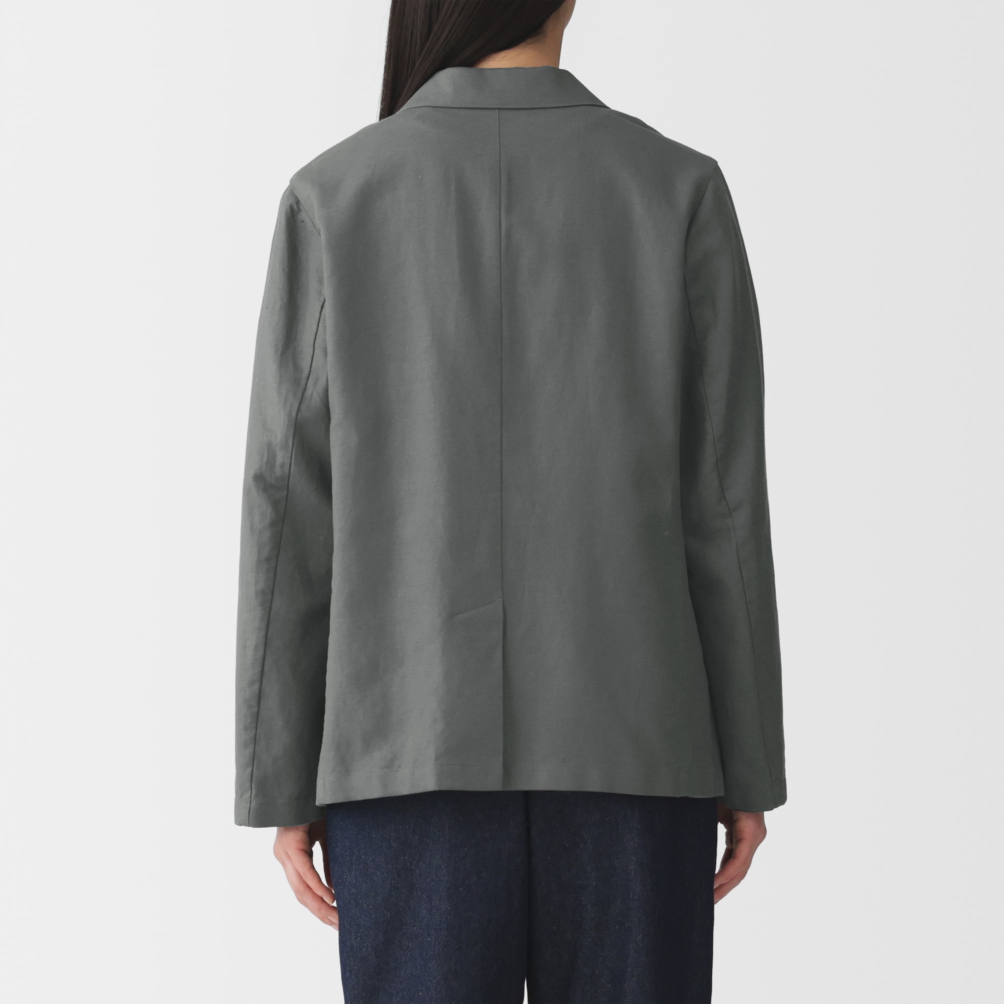 婦人　ヘンプ混　ツイル　テーラードジャケット