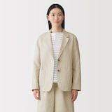 婦人　ヘンプ混　ツイル　テーラードジャケット