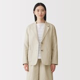 婦人　ヘンプ混　ツイル　テーラードジャケット