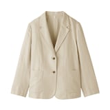 婦人　ヘンプ混　ツイル　テーラードジャケット